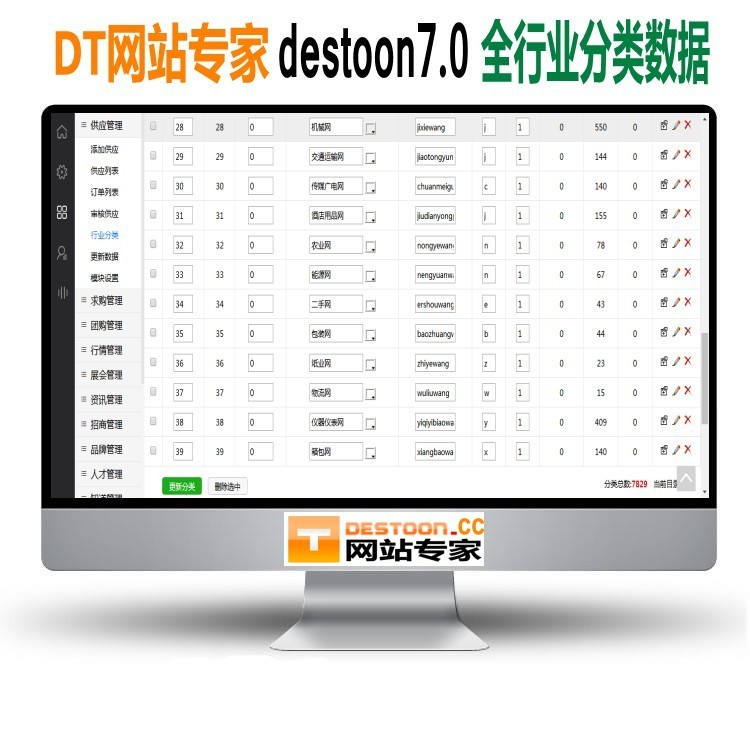 Destoon7.0全行业SEO优化分类数据2018年3月31更新